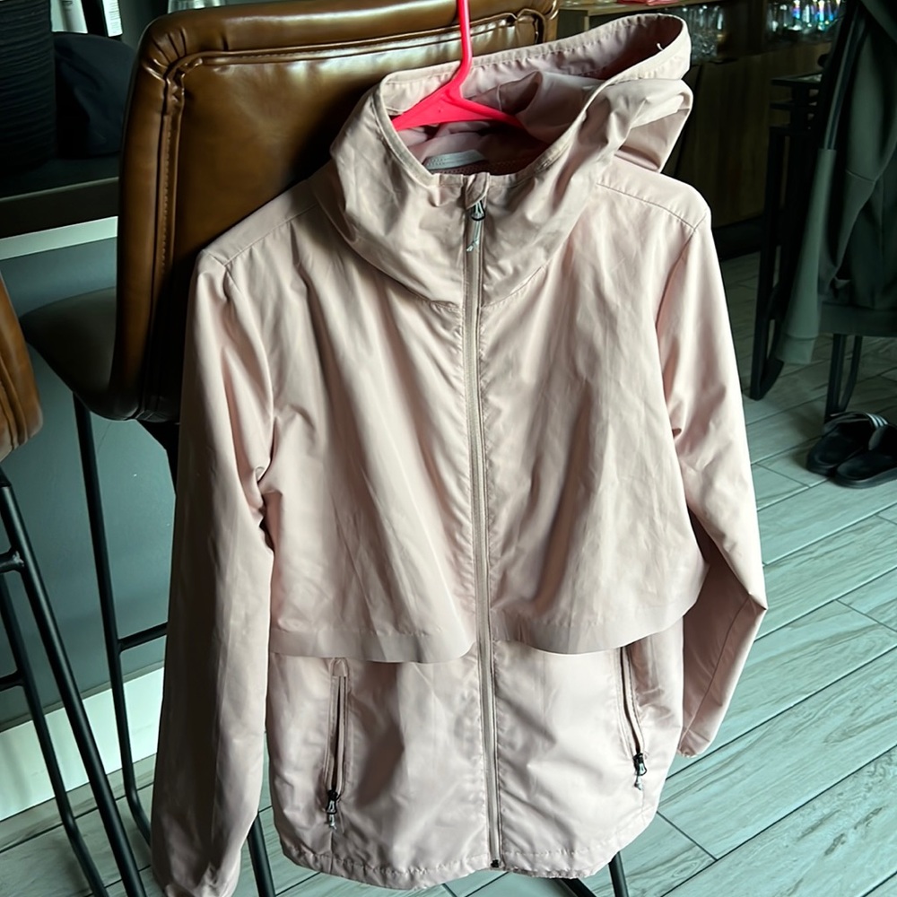 Pale pink rain jacket